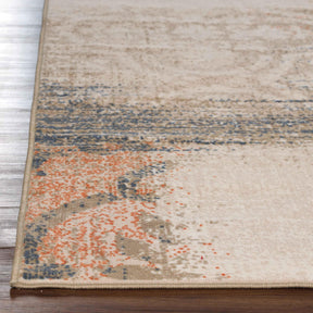 Bristol Distressed Abstract Damask Indoor Area Rug or Runner Rug
