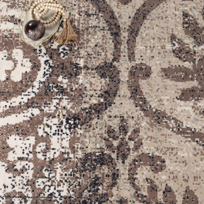 Bristol Distressed Abstract Damask Indoor Area Rug or Runner Rug