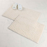 Brou Diamond Lattice Textured Machine Washable Bath Rugs, Set of 2