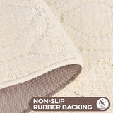 Brou Diamond Lattice Textured Machine Washable Bath Rugs, Set of 2