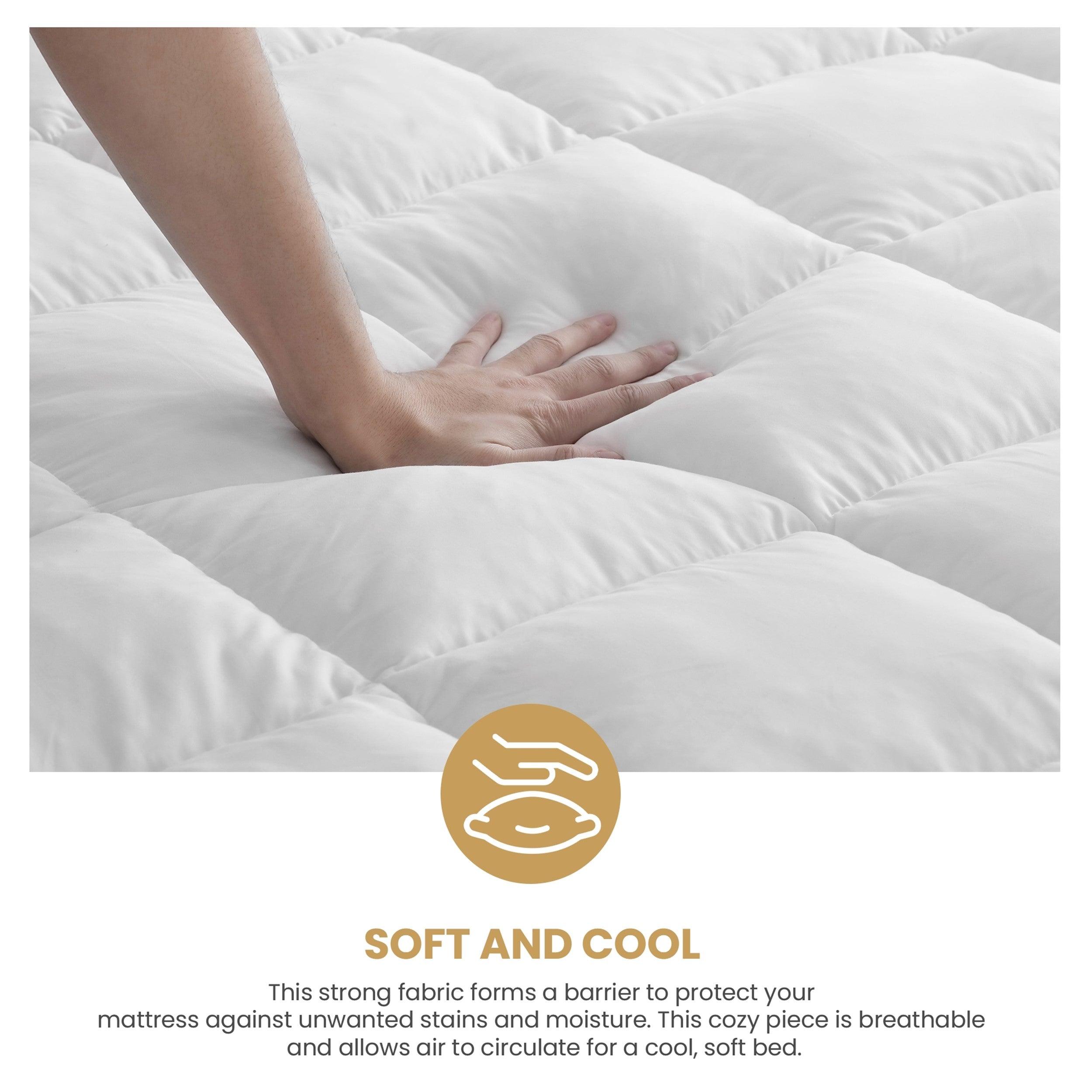 Brushed Microfiber Down Alternative Mattress Topper 2 Inch White