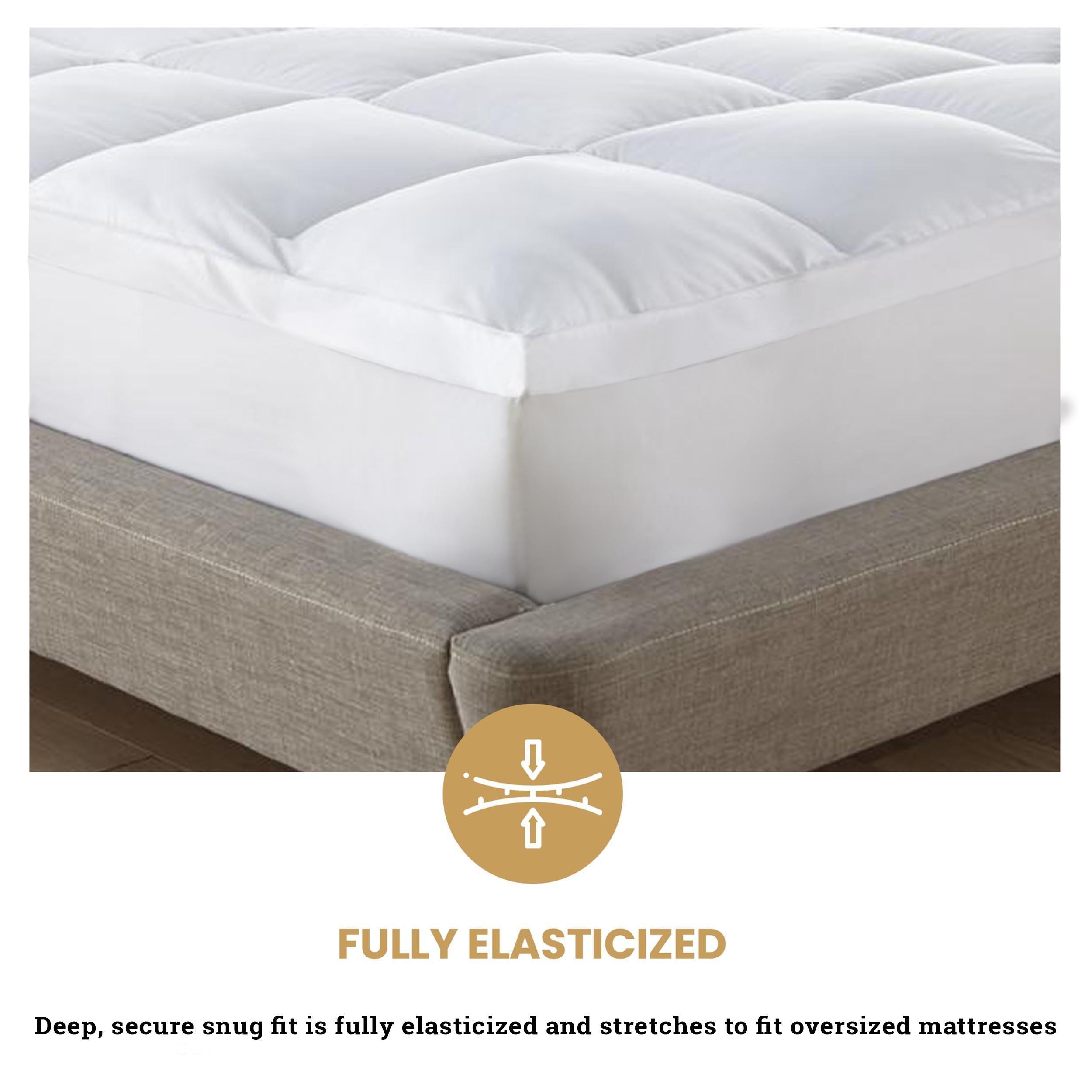Brushed Microfiber Down Alternative Mattress Topper 2 Inch White