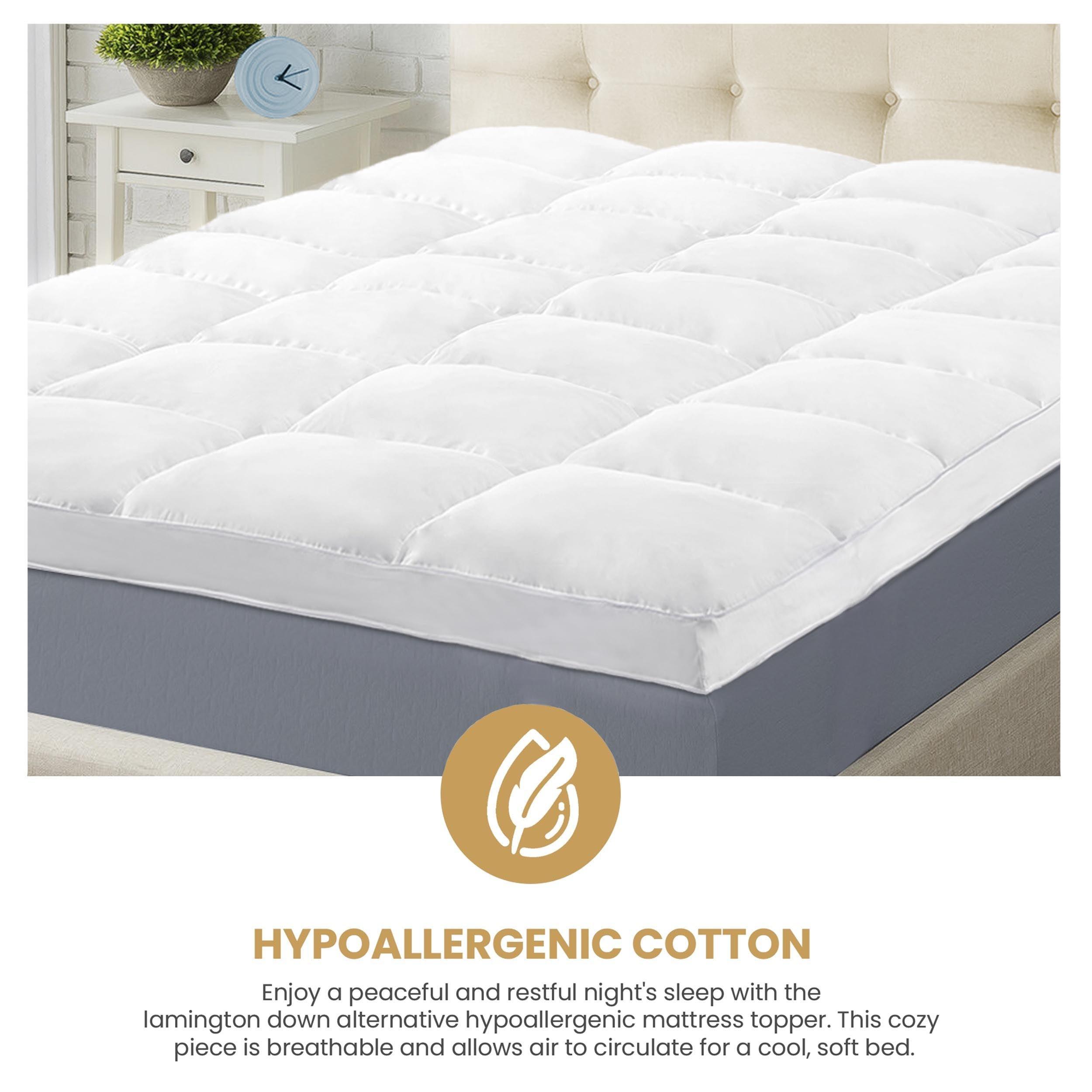 Brushed Microfiber Down Alternative Mattress Topper 2 Inch White