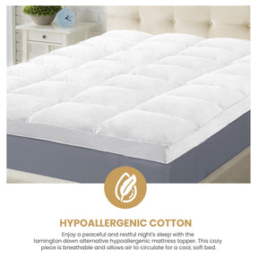 Brushed Microfiber Down Alternative Mattress Topper 2 Inch White