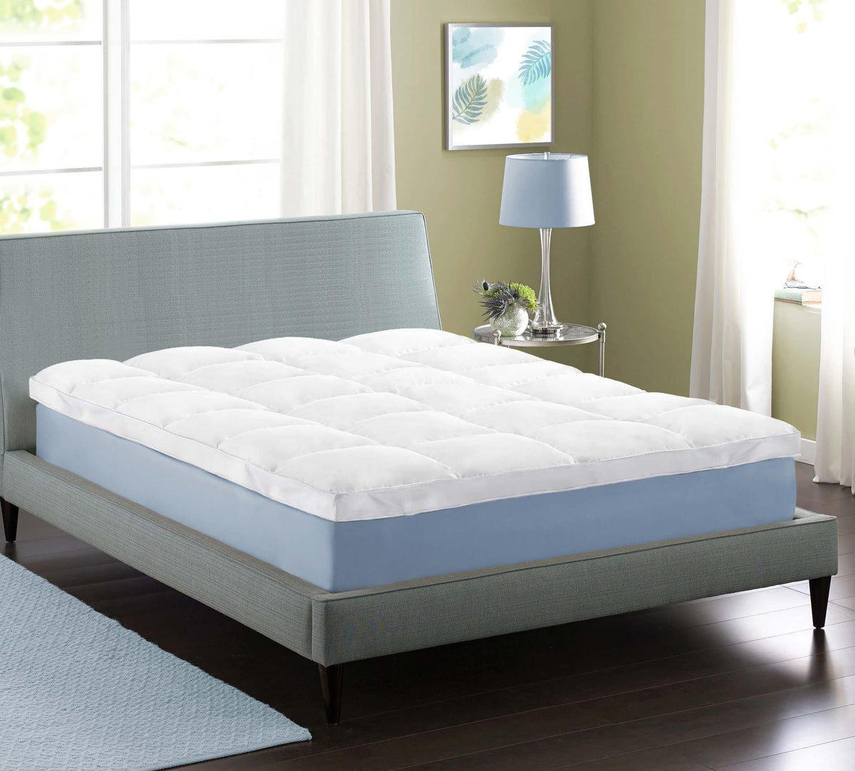 Brushed Microfiber Down Alternative Mattress Topper 2 Inch White
