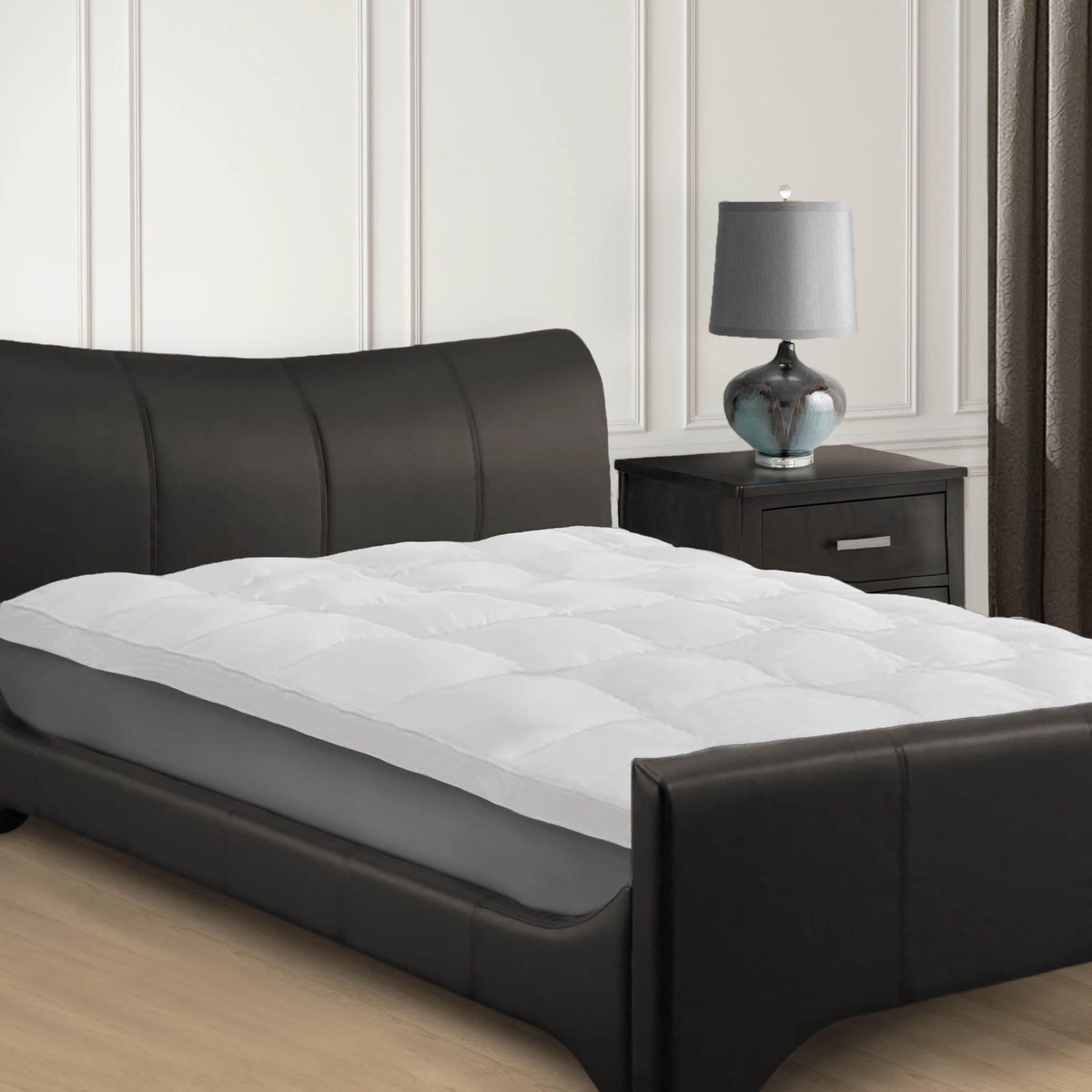 Brushed Microfiber Down Alternative Mattress Topper 2 Inch White