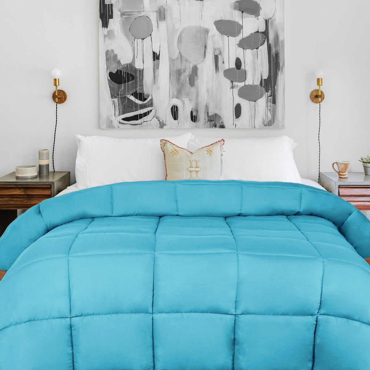 Brushed Microfiber Down Alternative Medium Weight Solid Comforter