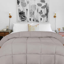 Brushed Microfiber Down Alternative Medium Weight Solid Comforter
