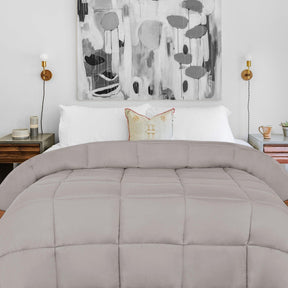 Brushed Microfiber Down Alternative Medium Weight Solid Comforter