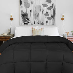 Brushed Microfiber Down Alternative Medium Weight Solid Comforter