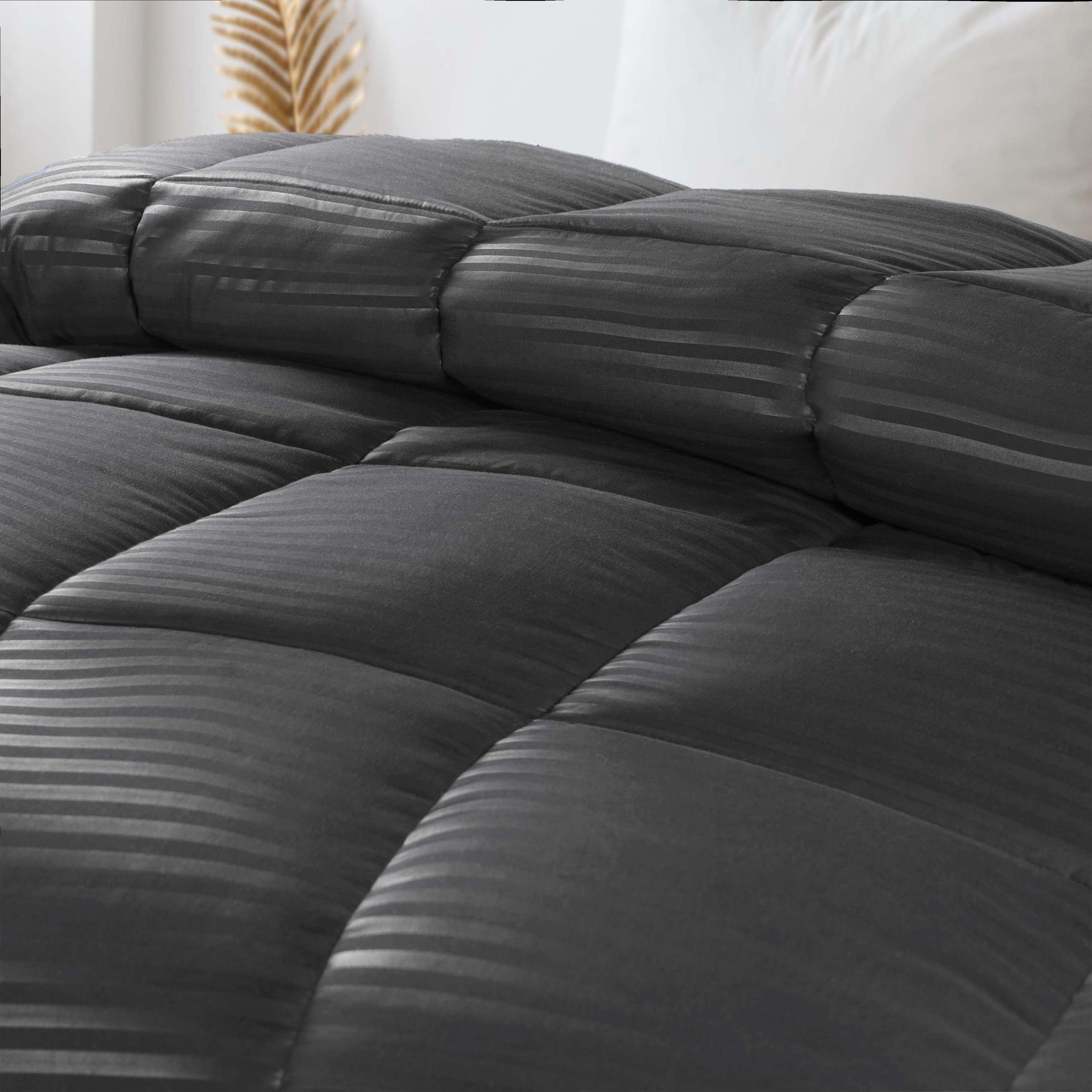 Brushed Microfiber Down Alternative Medium Weight Striped Comforter