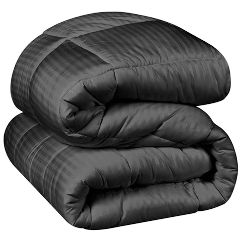 Brushed Microfiber Down Alternative Medium Weight Striped Comforter