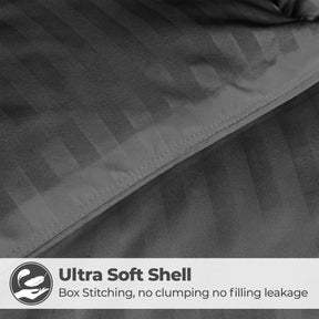 Brushed Microfiber Down Alternative Medium Weight Striped Comforter