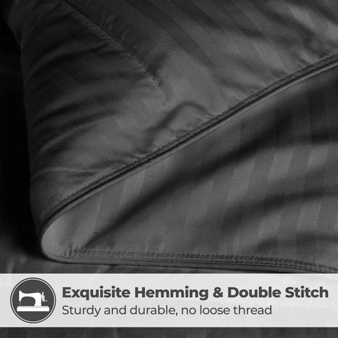 Brushed Microfiber Down Alternative Medium Weight Striped Comforter