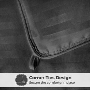 Brushed Microfiber Down Alternative Medium Weight Striped Comforter