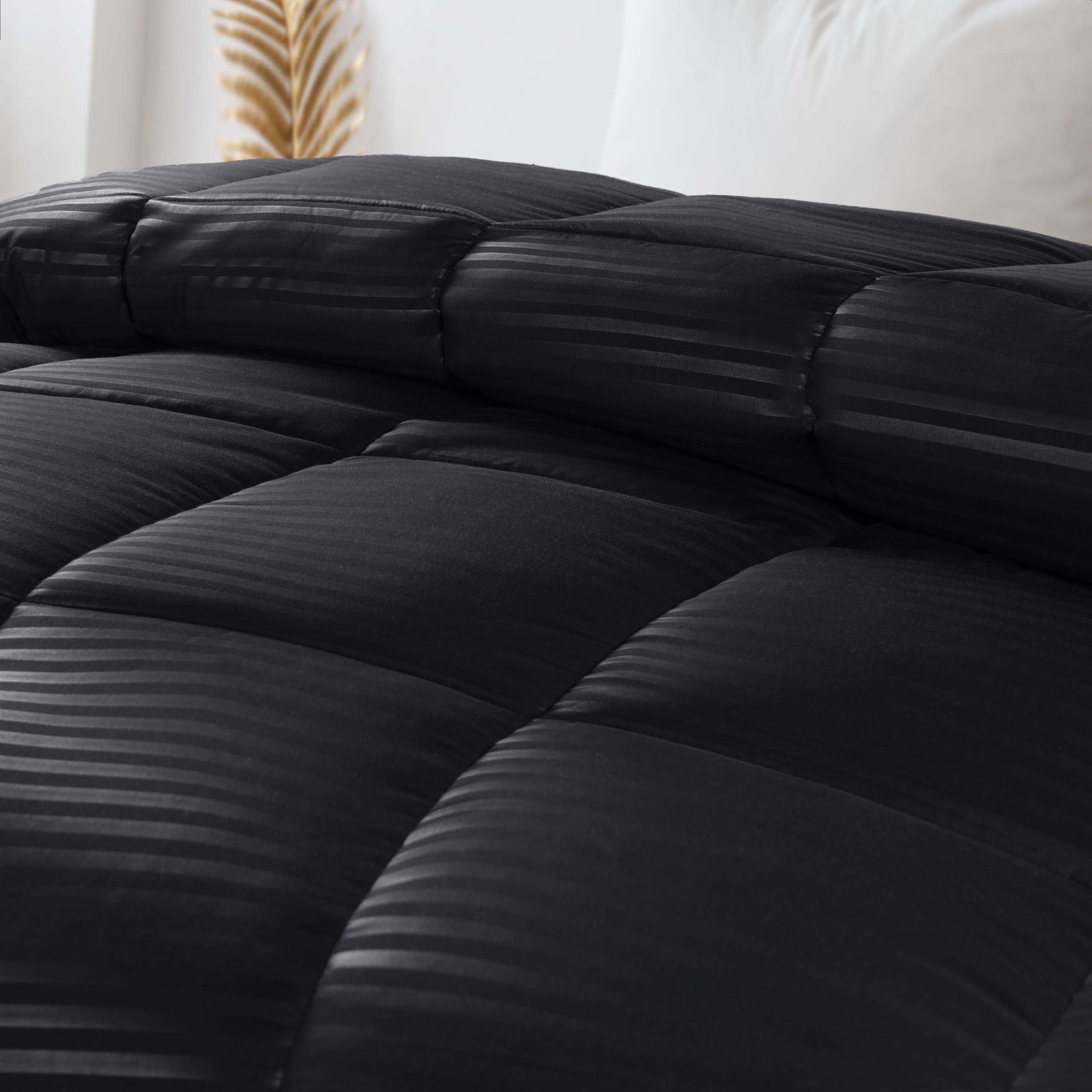 Brushed Microfiber Down Alternative Medium Weight Striped Comforter