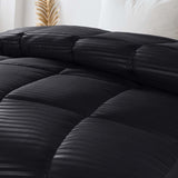 Brushed Microfiber Down Alternative Medium Weight Striped Comforter