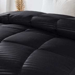 Brushed Microfiber Down Alternative Medium Weight Striped Comforter