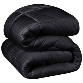 Brushed Microfiber Down Alternative Medium Weight Striped Comforter