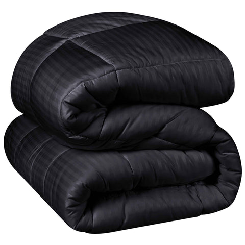Brushed Microfiber Down Alternative Medium Weight Striped Comforter