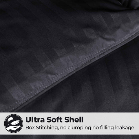 Brushed Microfiber Down Alternative Medium Weight Striped Comforter
