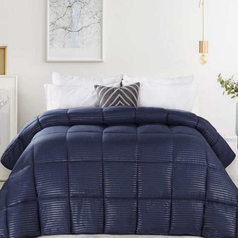 Brushed Microfiber Down Alternative Medium Weight Striped Comforter