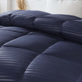 Brushed Microfiber Down Alternative Medium Weight Striped Comforter