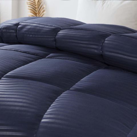 Brushed Microfiber Down Alternative Medium Weight Striped Comforter