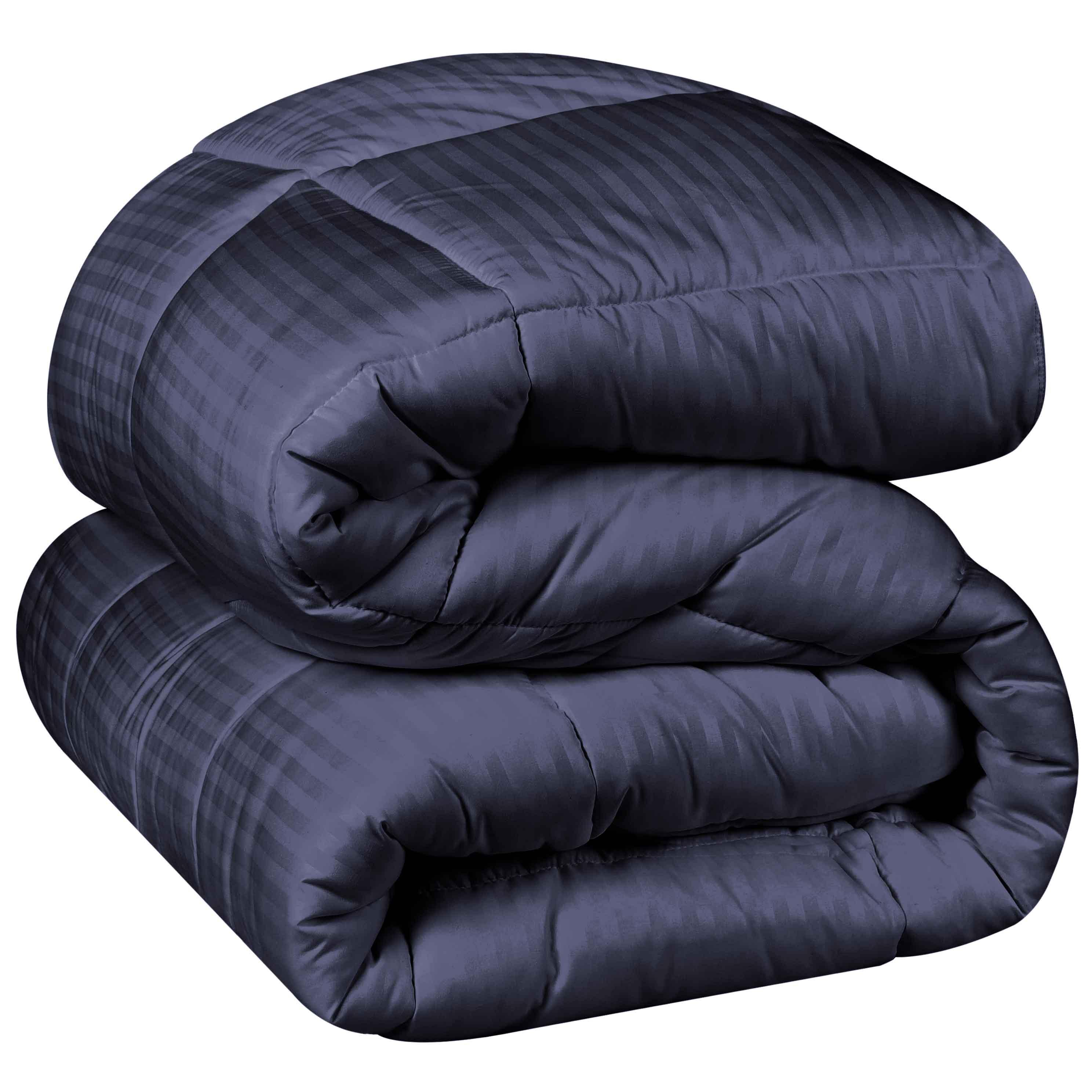 Brushed Microfiber Down Alternative Medium Weight Striped Comforter
