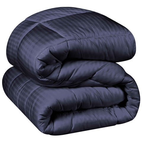 Brushed Microfiber Down Alternative Medium Weight Striped Comforter