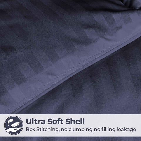 Brushed Microfiber Down Alternative Medium Weight Striped Comforter