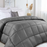 Brushed Microfiber Down Alternative Medium Weight Striped Comforter
