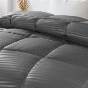 Brushed Microfiber Down Alternative Medium Weight Striped Comforter