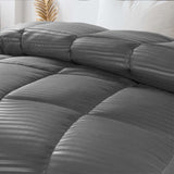 Brushed Microfiber Down Alternative Medium Weight Striped Comforter