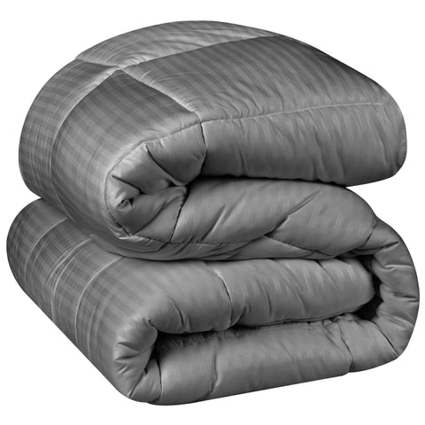 Brushed Microfiber Down Alternative Medium Weight Striped Comforter