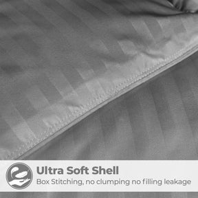 Brushed Microfiber Down Alternative Medium Weight Striped Comforter