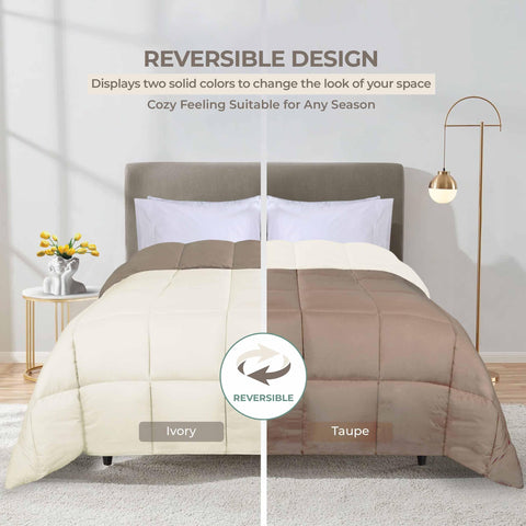 Brushed Microfiber Down Alternative Comforter Reversible