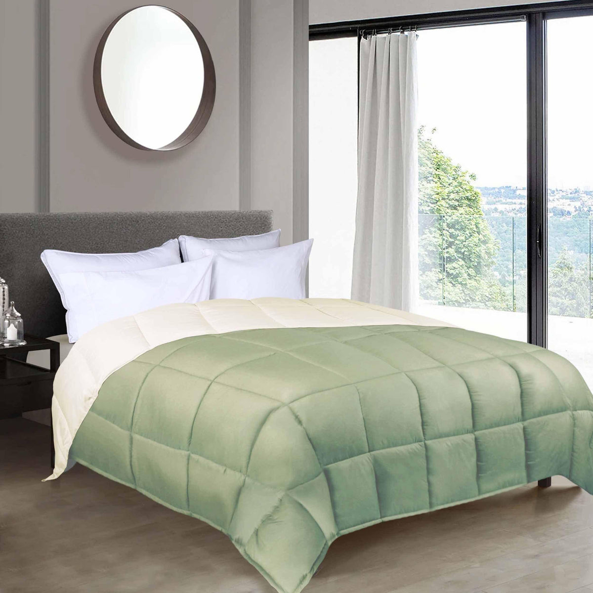 Brushed Microfiber Reversible Down Alternative Comforter
