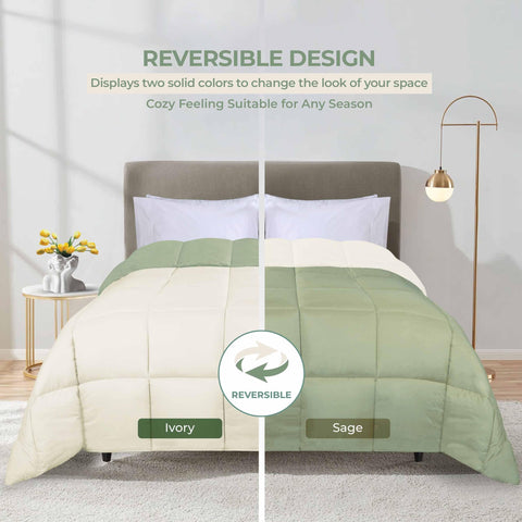 Brushed Microfiber Down Alternative Comforter Reversible