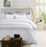 100% Cotton Embroidered Geometric Duvet Cover Set