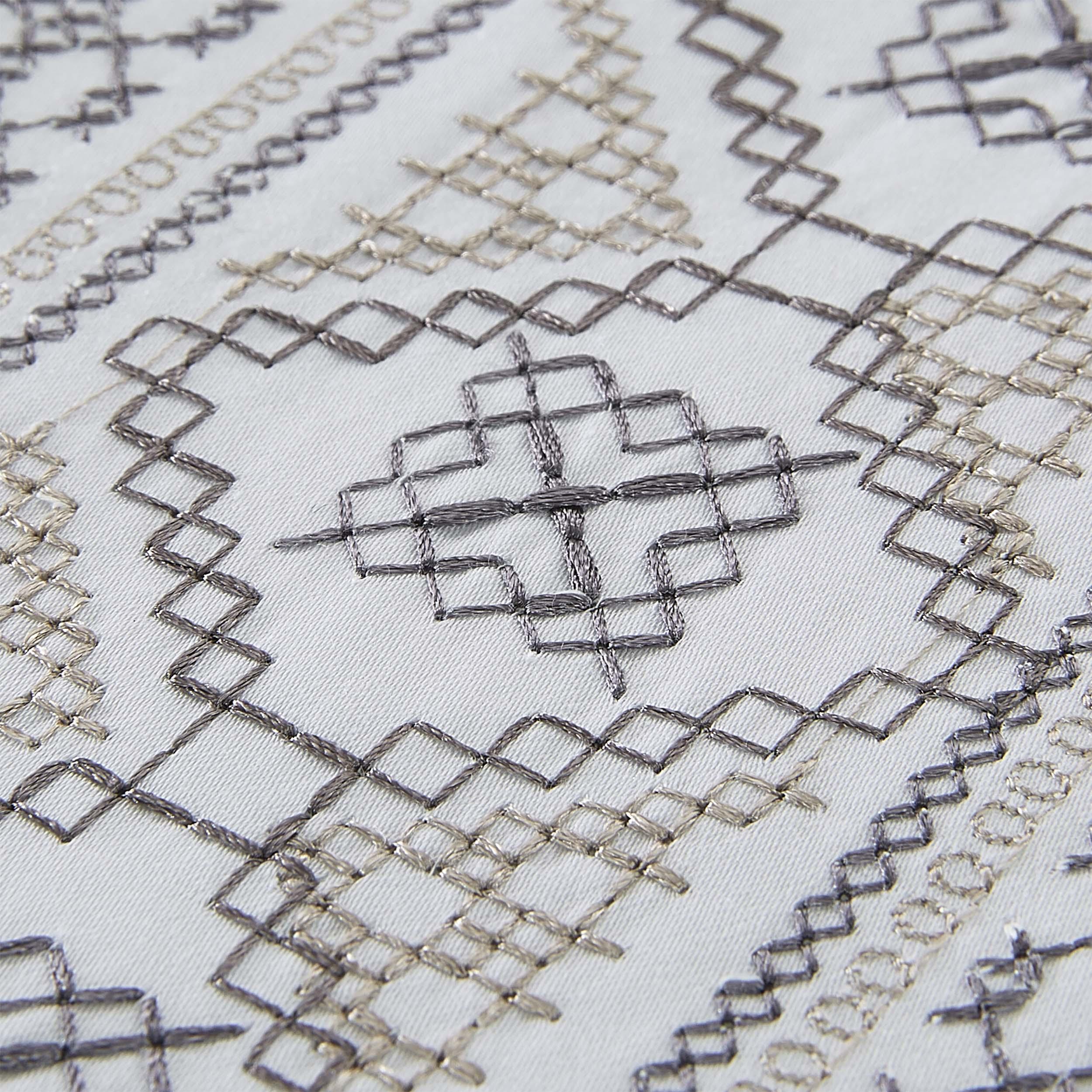 Burlington Embroidered Geometric Cotton Duvet Cover Set