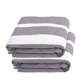 Cabana Striped Cotton Standard Size Chaise Lounge Chair Cover Set of 2