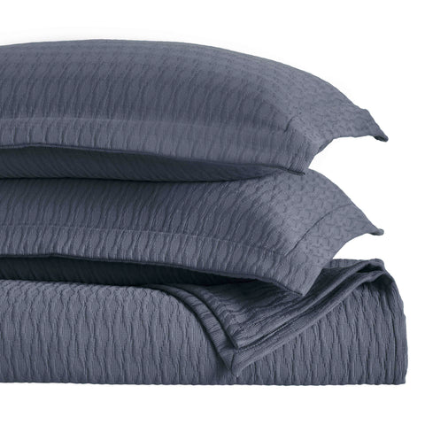 Lightweight Cotton Bedspread Sets 3-Piece Calvert Diamond Matelassé Jacquard