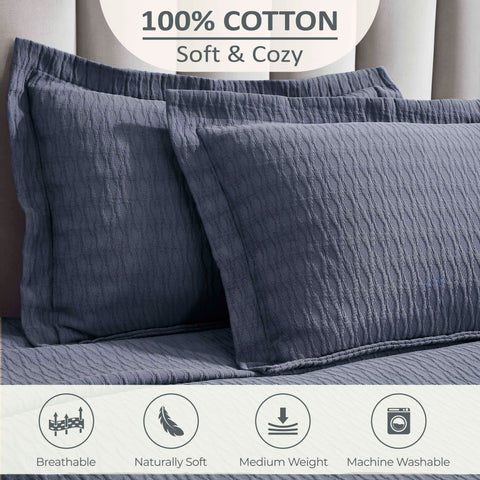 Lightweight Cotton Bedspread Sets 3-Piece Calvert Diamond Matelassé Jacquard