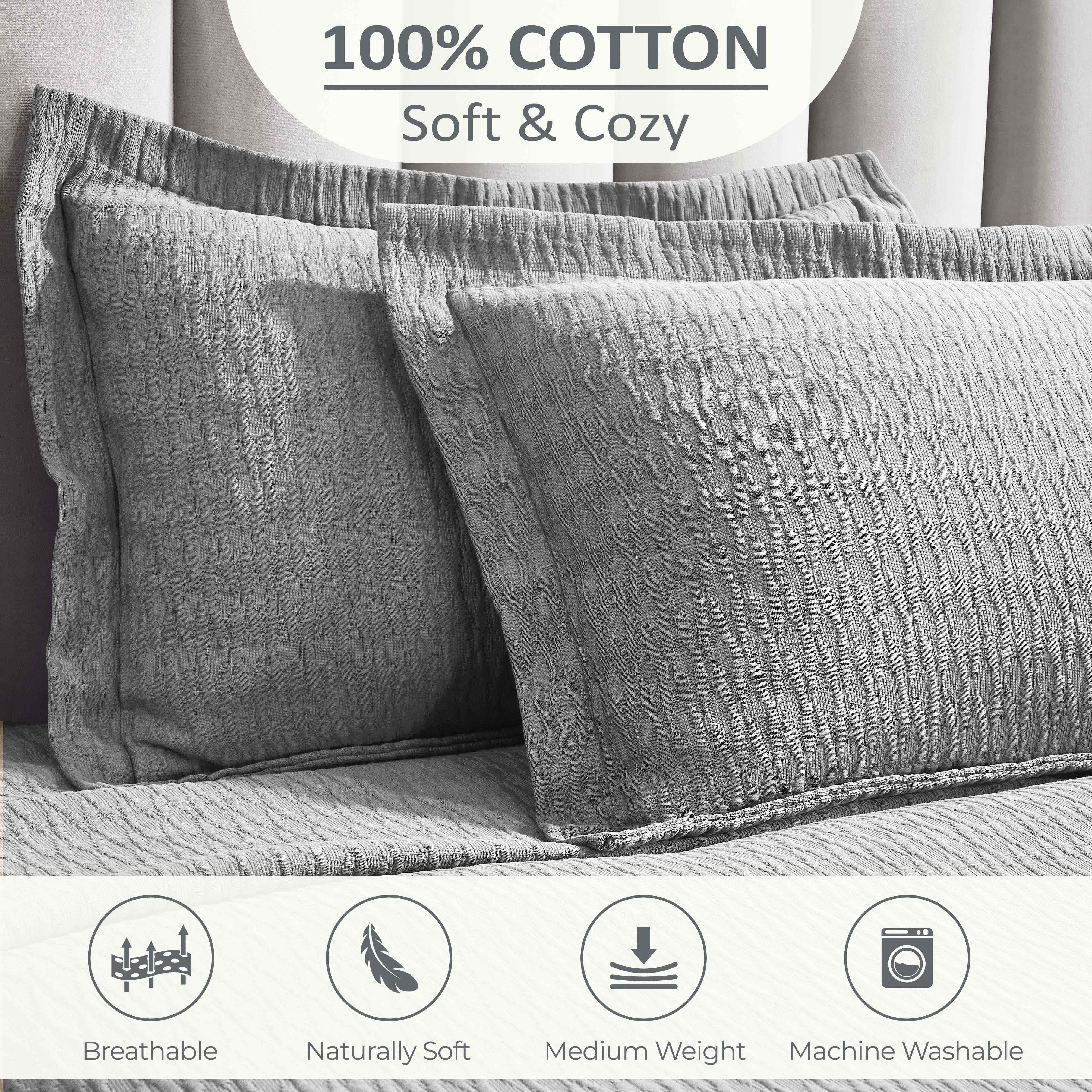 Calvert Cotton Matelasse Weave Diamond Lattice Bedspread Set