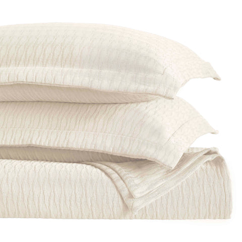 Lightweight Cotton Bedspread Sets 3-Piece Calvert Diamond Matelassé Jacquard