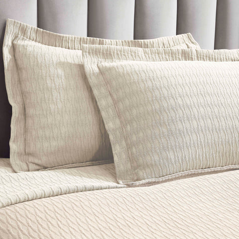 Lightweight Cotton Bedspread Sets 3-Piece Calvert Diamond Matelassé Jacquard