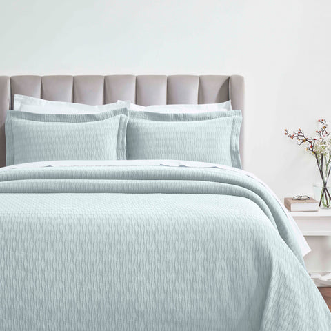 Lightweight Cotton Bedspread Sets 3-Piece Calvert Diamond Matelassé Jacquard