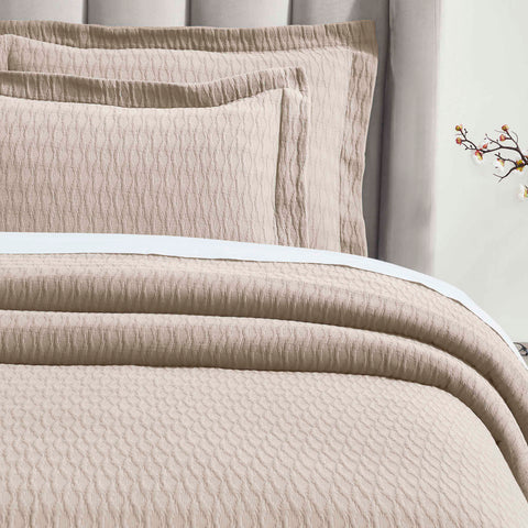 Lightweight Cotton Bedspread Sets 3-Piece Calvert Diamond Matelassé Jacquard