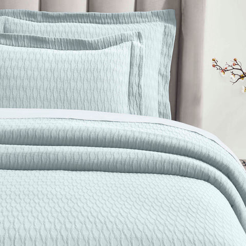 Lightweight Cotton Bedspread Sets 3-Piece Calvert Diamond Matelassé Jacquard